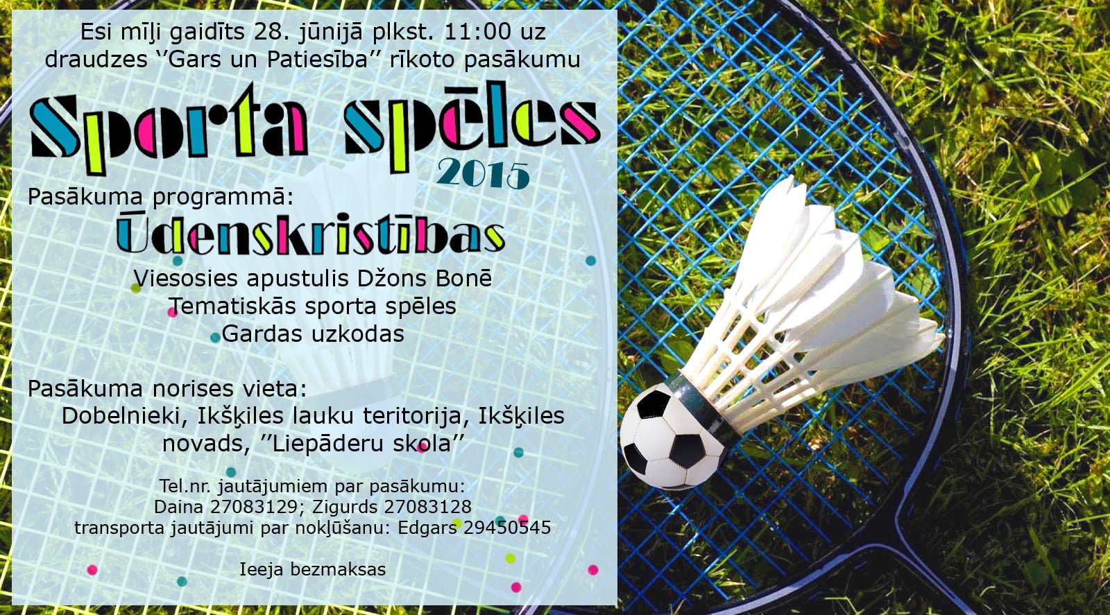 Ūdenskristības un sportaspēles 2015