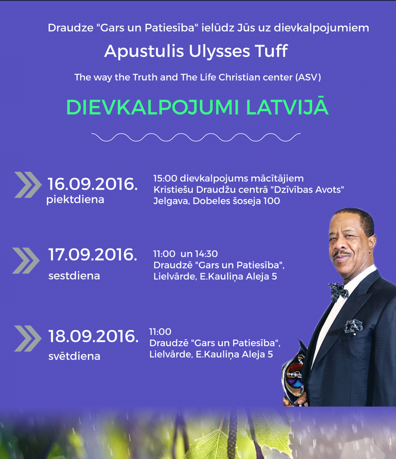 Ielūdzam Jūs uz dievkalpojumiem