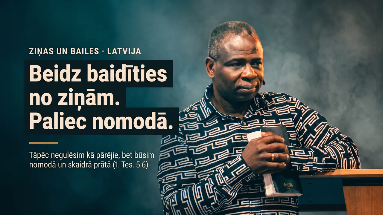 Nedzīvo bailēs no tumšajām ziņām - esi skaidrā prātā (1. Tes. 5.6)